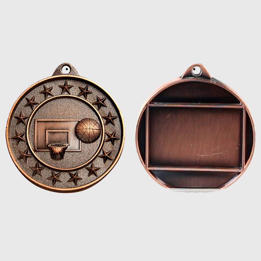 Basketball Starry Medal Bronze 50mm