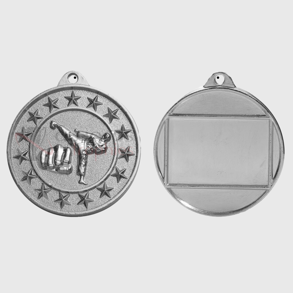 Martial Arts Starry Medal Silver 50mm