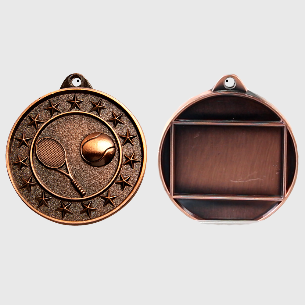 Tennis Starry Medal Bronze 50mm