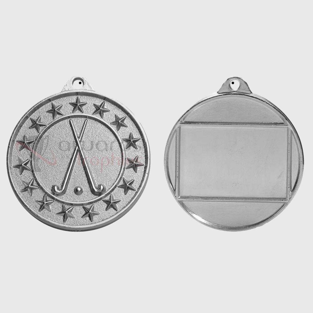 Hockey Starry Medal Silver 50mm