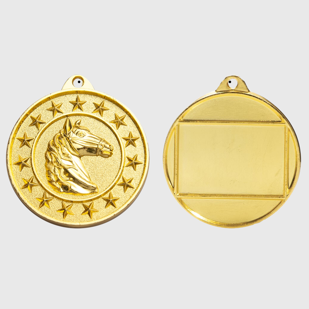 Horse Starry Medal Gold 50mm