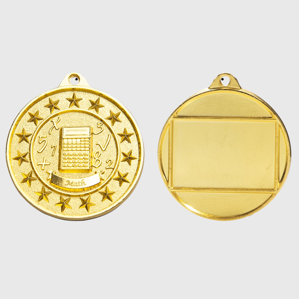 Maths Starry Medal Gold 50mm