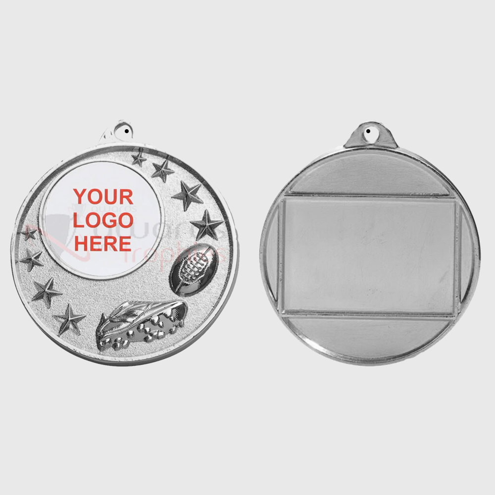 AFL Logo Starry Medal Silver 50mm