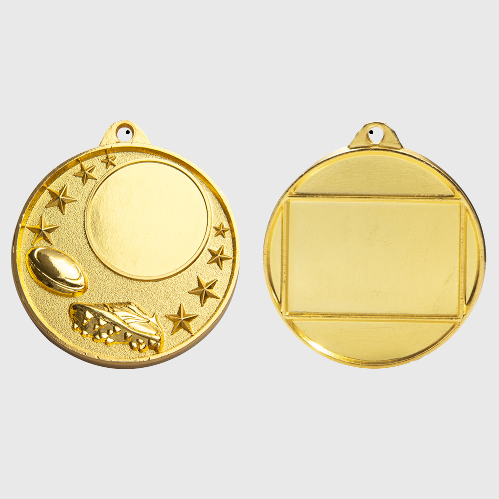 Rugby Logo Starry Medal Gold 50mm