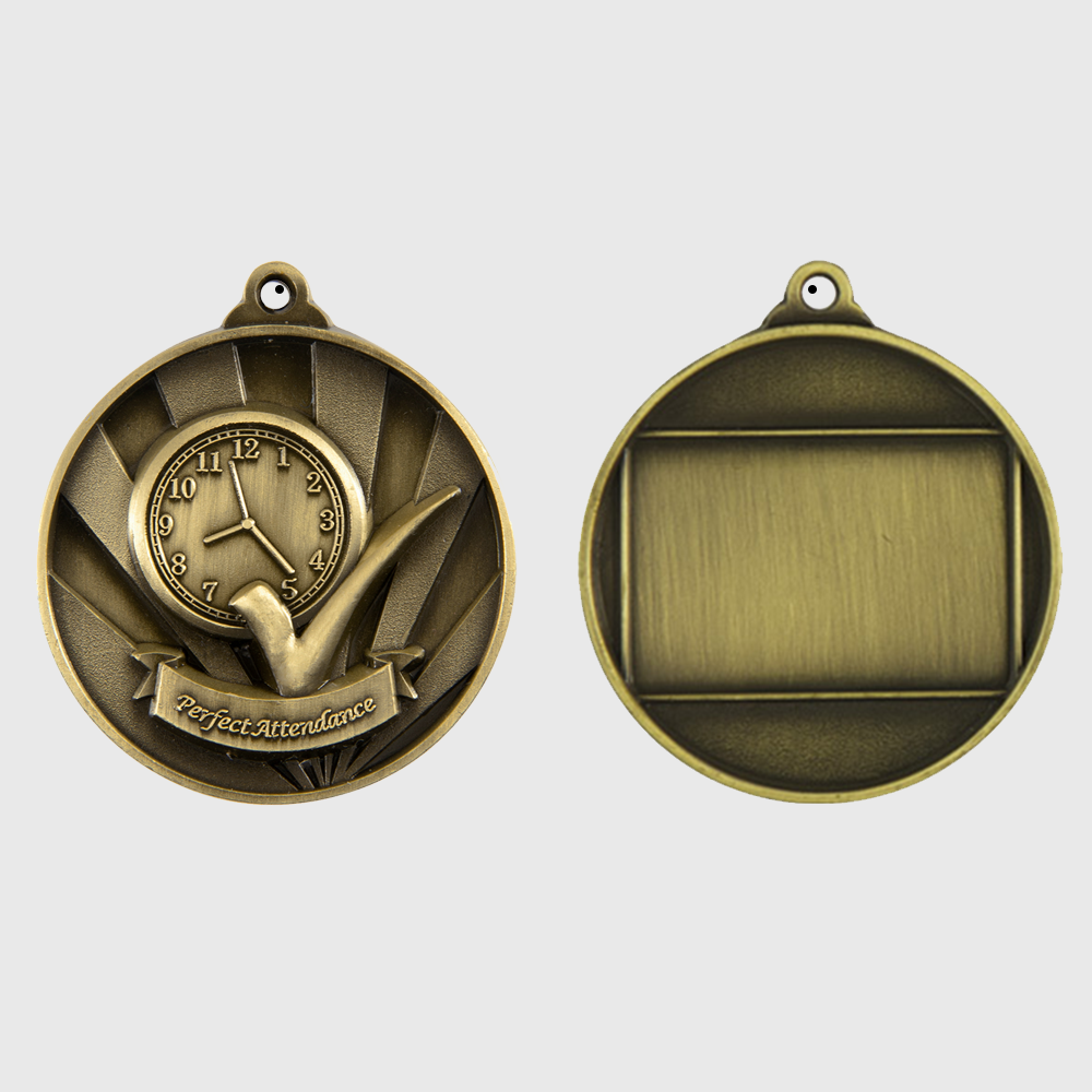 Sunrise Perfect Attendance Medal 50mm Gold