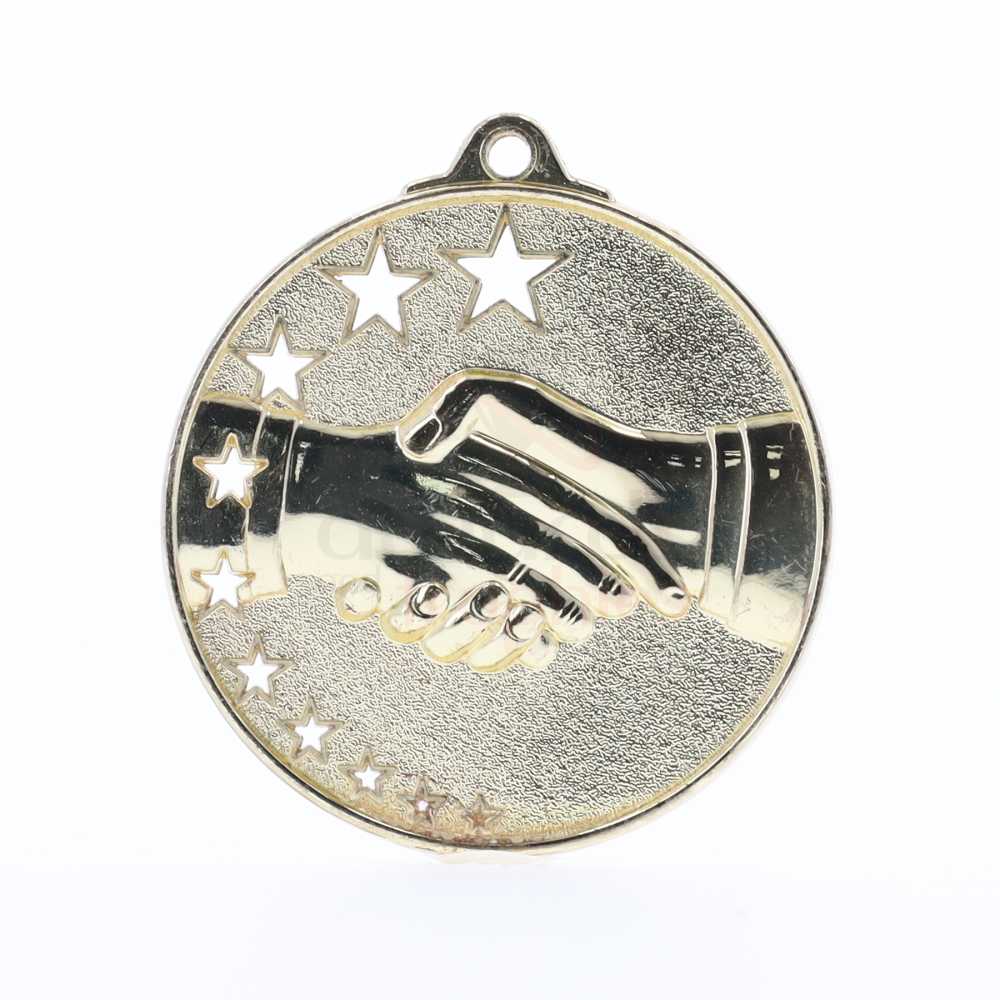 Star Handshake Medal Gold 52mm