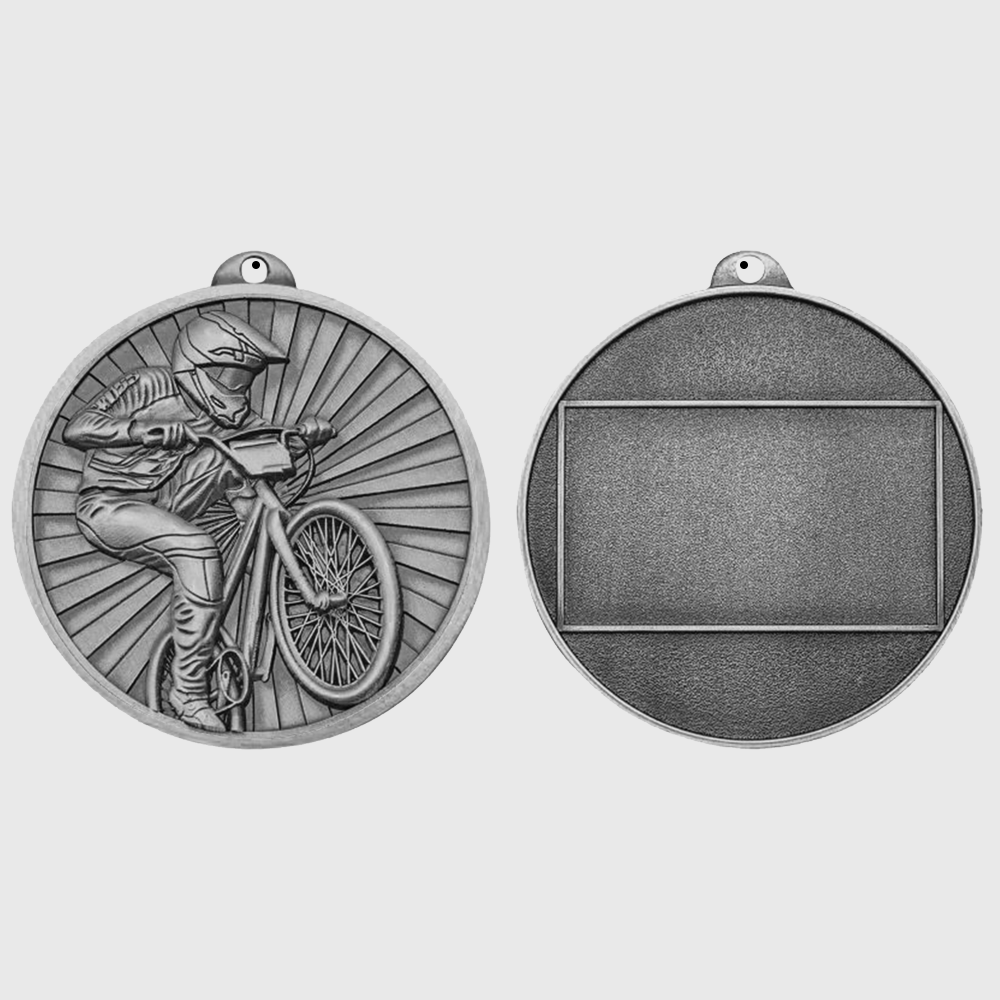 Triumph BMX Medal 55mm Silver