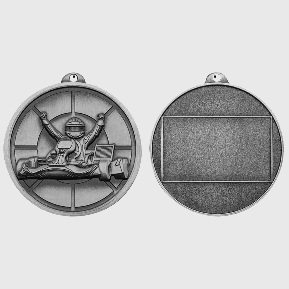 Triumph Go Kart Medal 55mm Silver