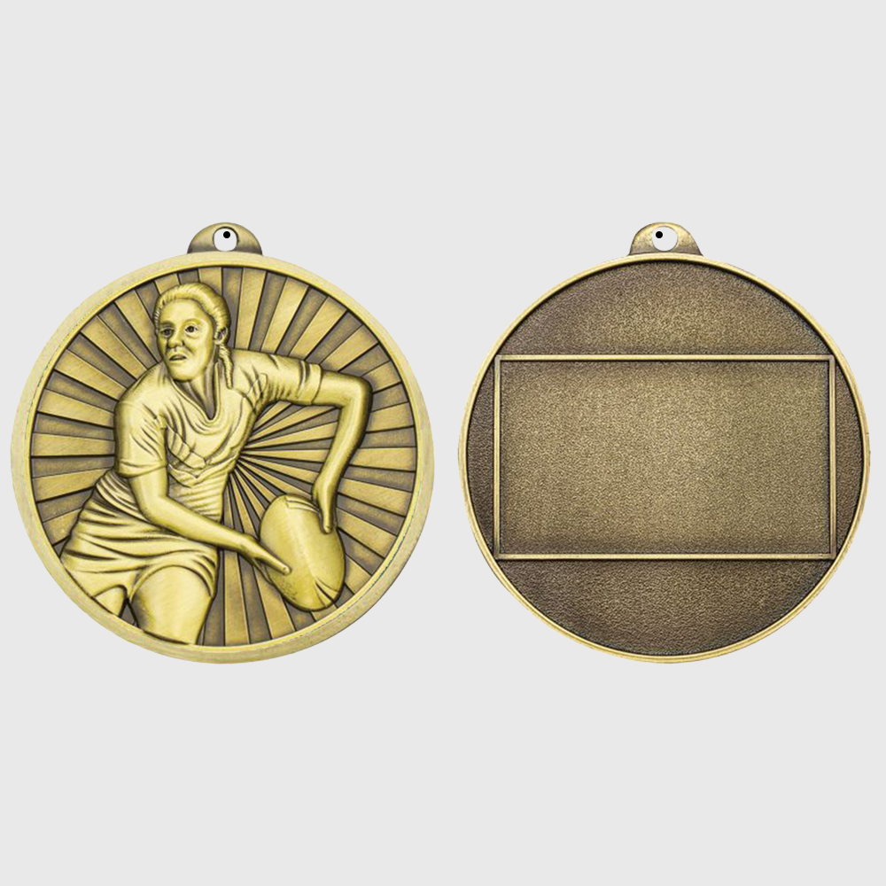 Triumph Rugby Female Medal 55mm Gold