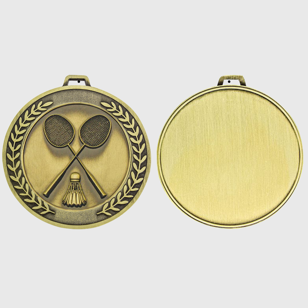 Heavyweight Badminton Medal 70mm Gold