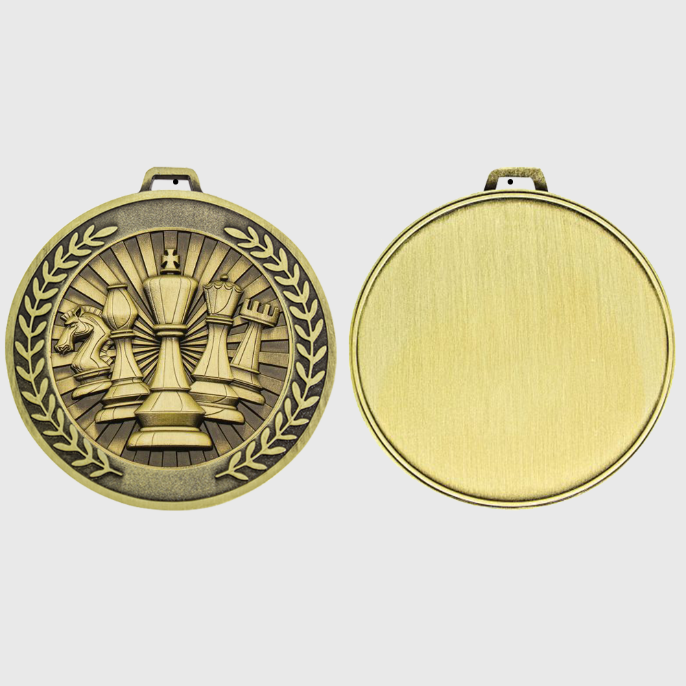 Heavyweight Chess Medal 70mm Gold