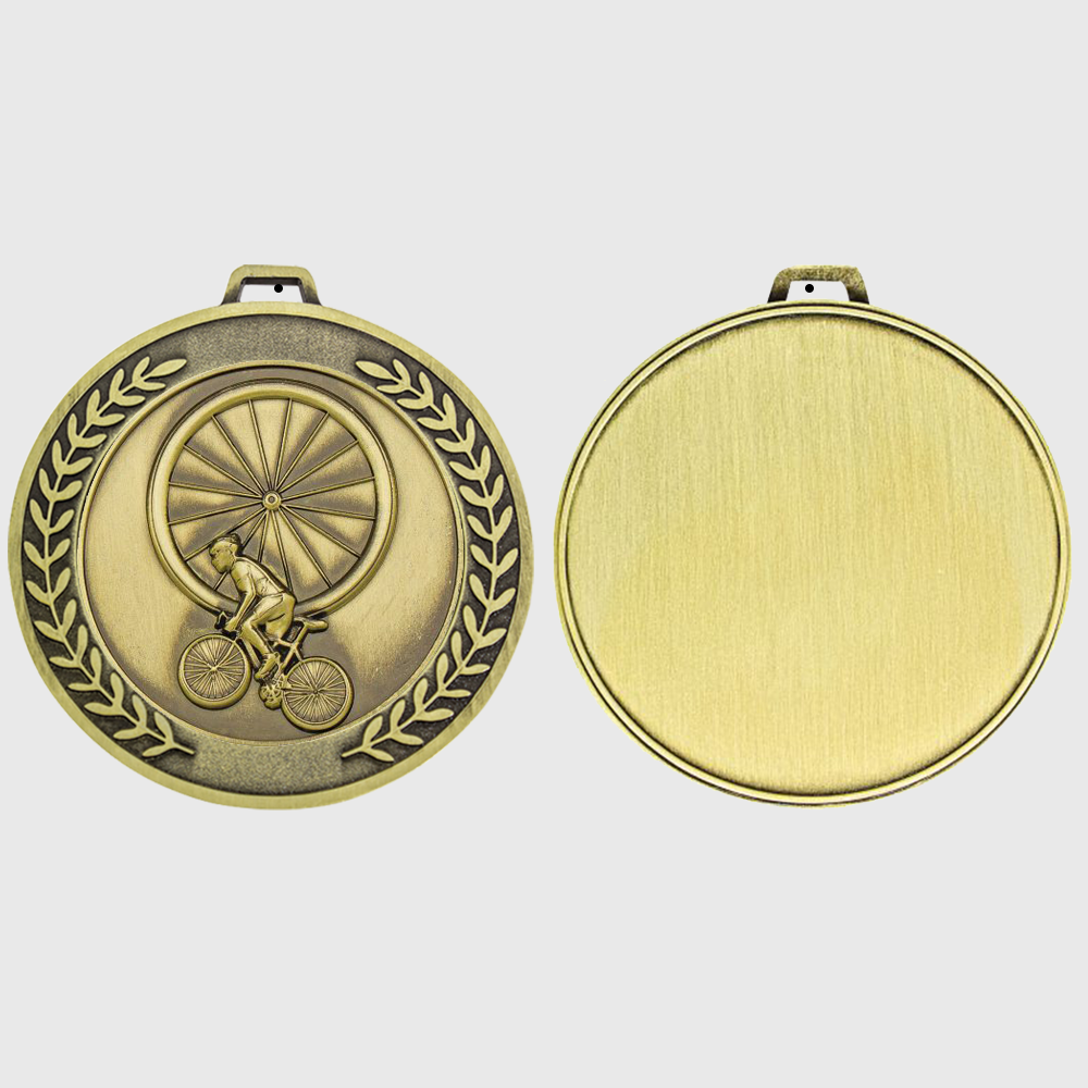 Heavyweight Cycling Medal 70mm Gold