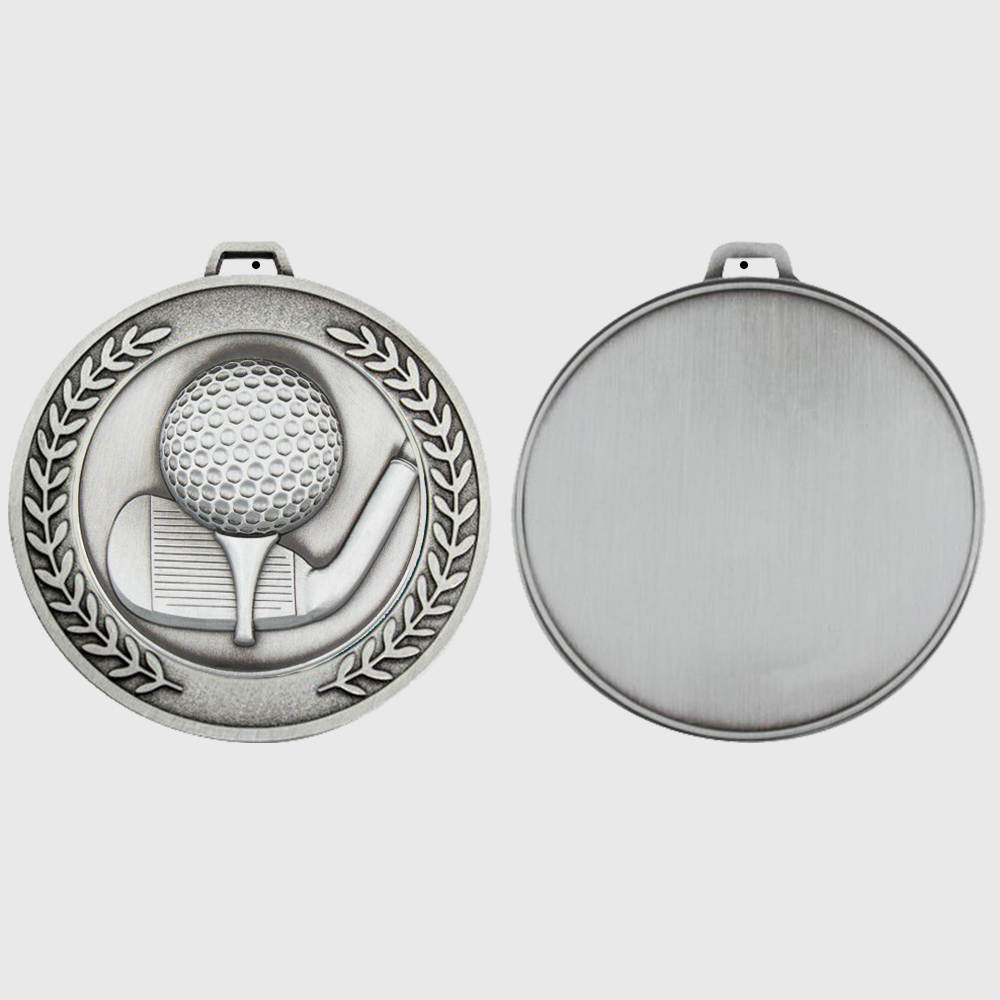Heavyweight Golf Medal 70mm Silver