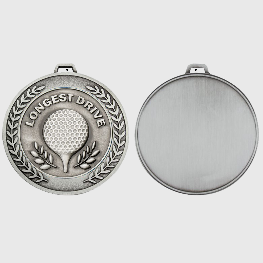 Heavyweight Longest Drive Medal 70mm Silver