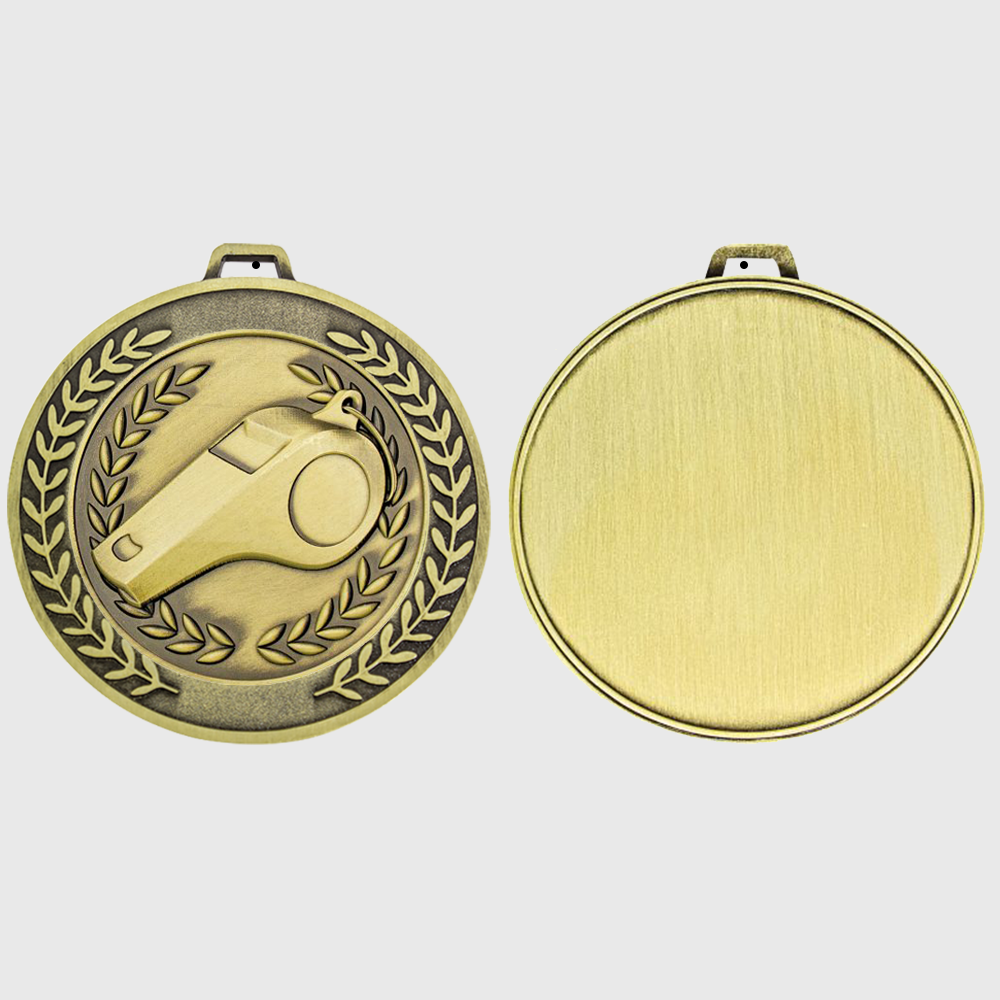 Heavyweight Whistle Medal 70mm Gold