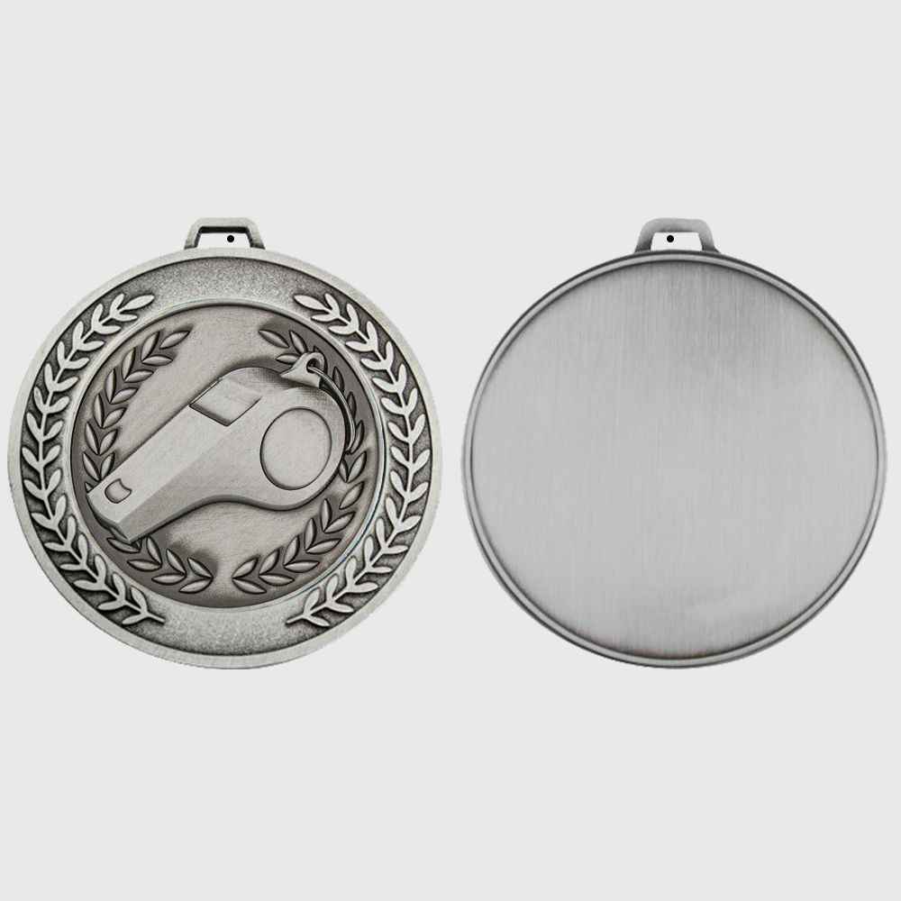 Heavyweight Whistle Medal 70mm Silver