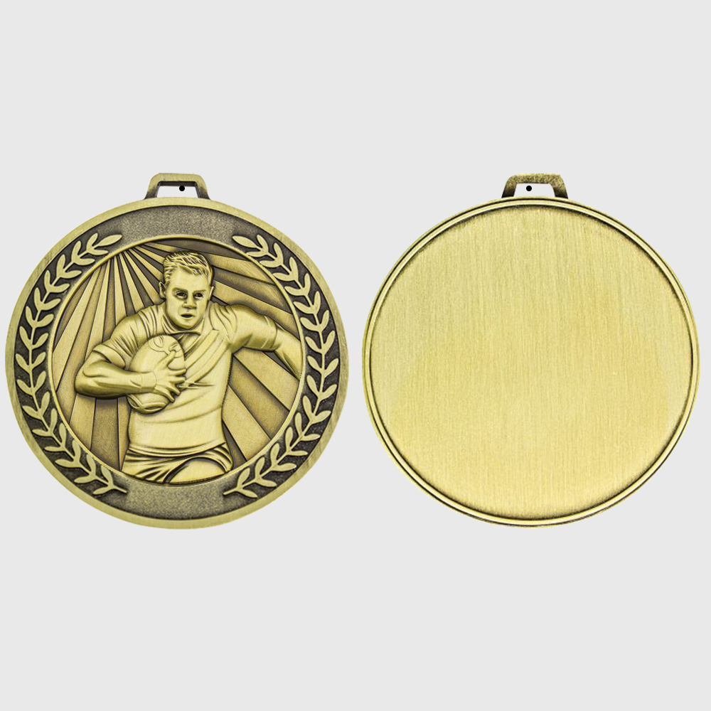 Heavyweight Rugby Male Medal 70mm Gold