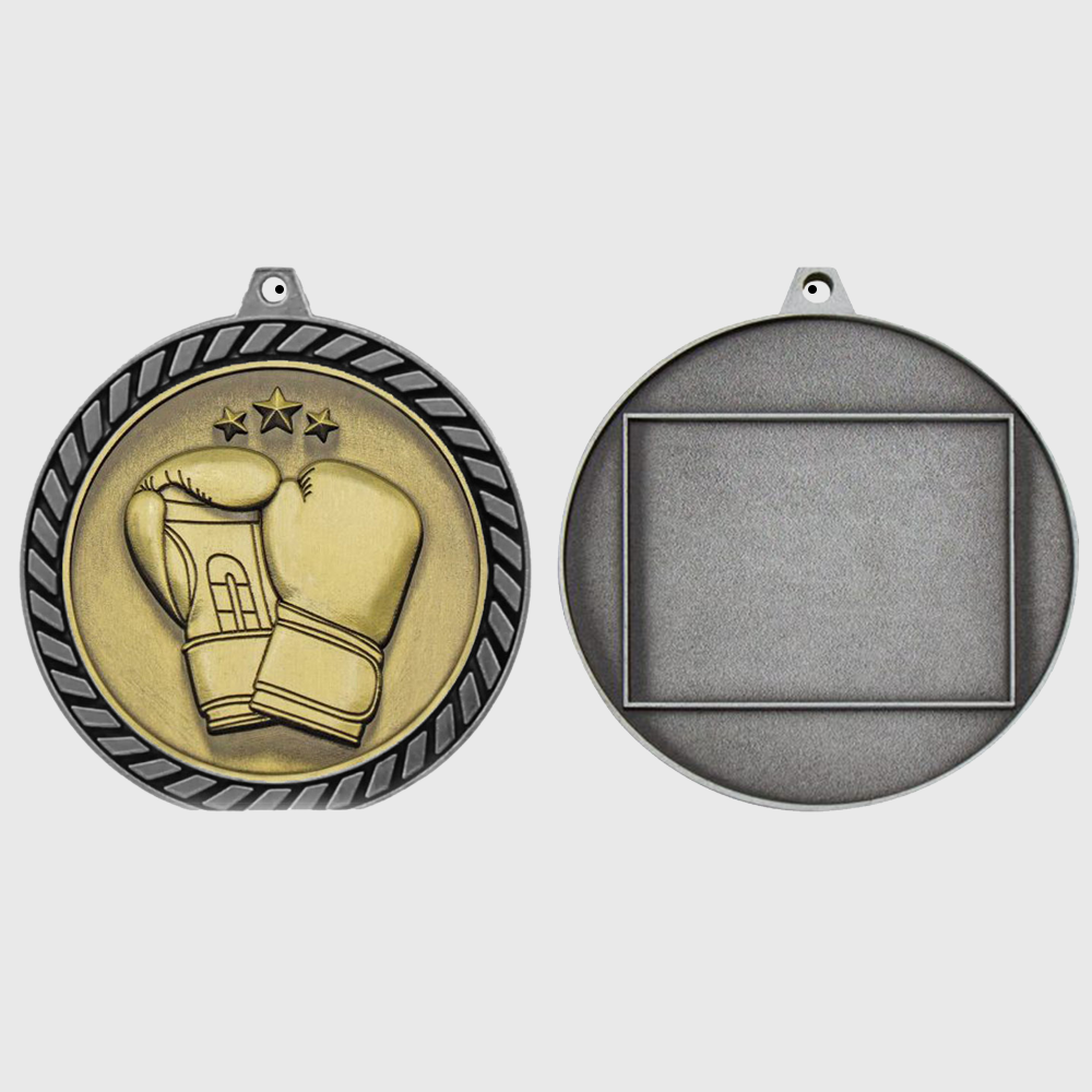 Venture Boxing Medal Silver 60mm