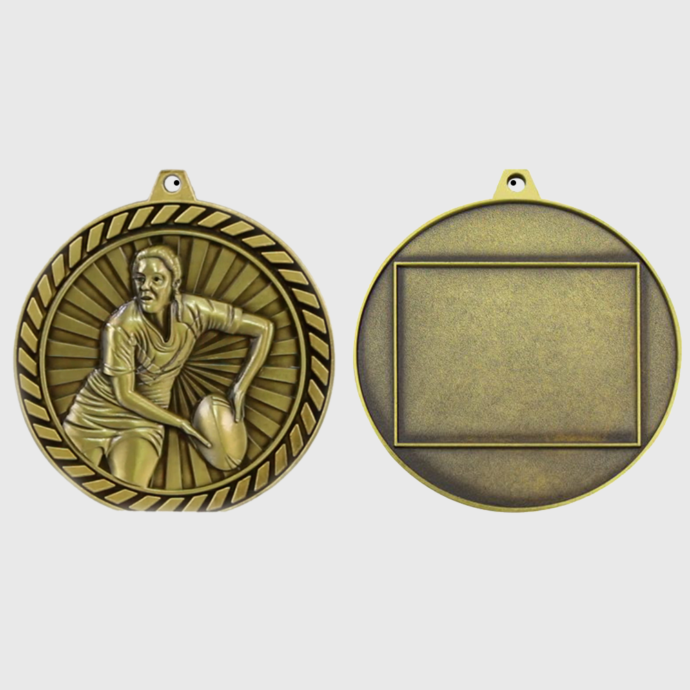 Venture Rugby Female Medal Gold 60mm