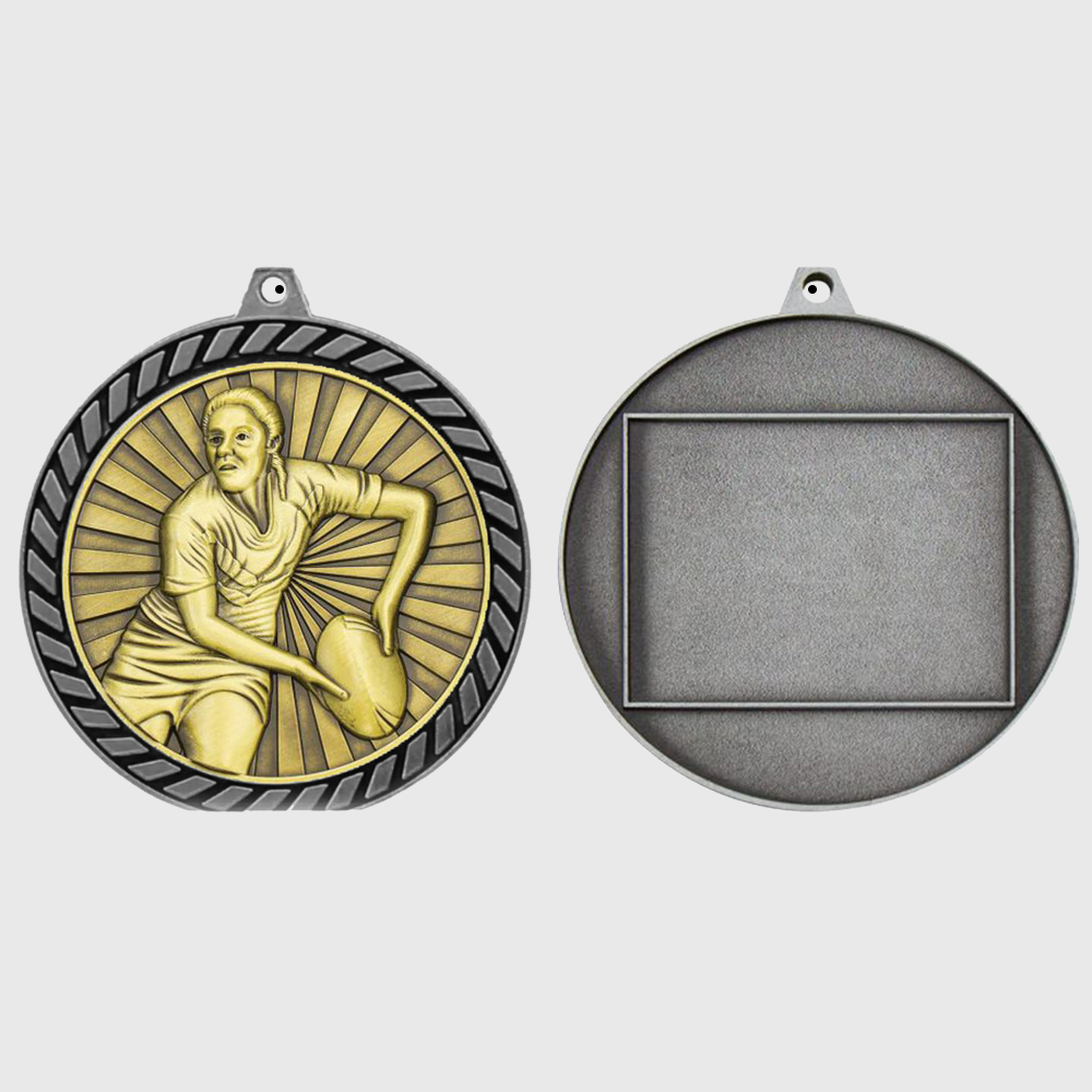 Venture Rugby Female Medal Silver 60mm
