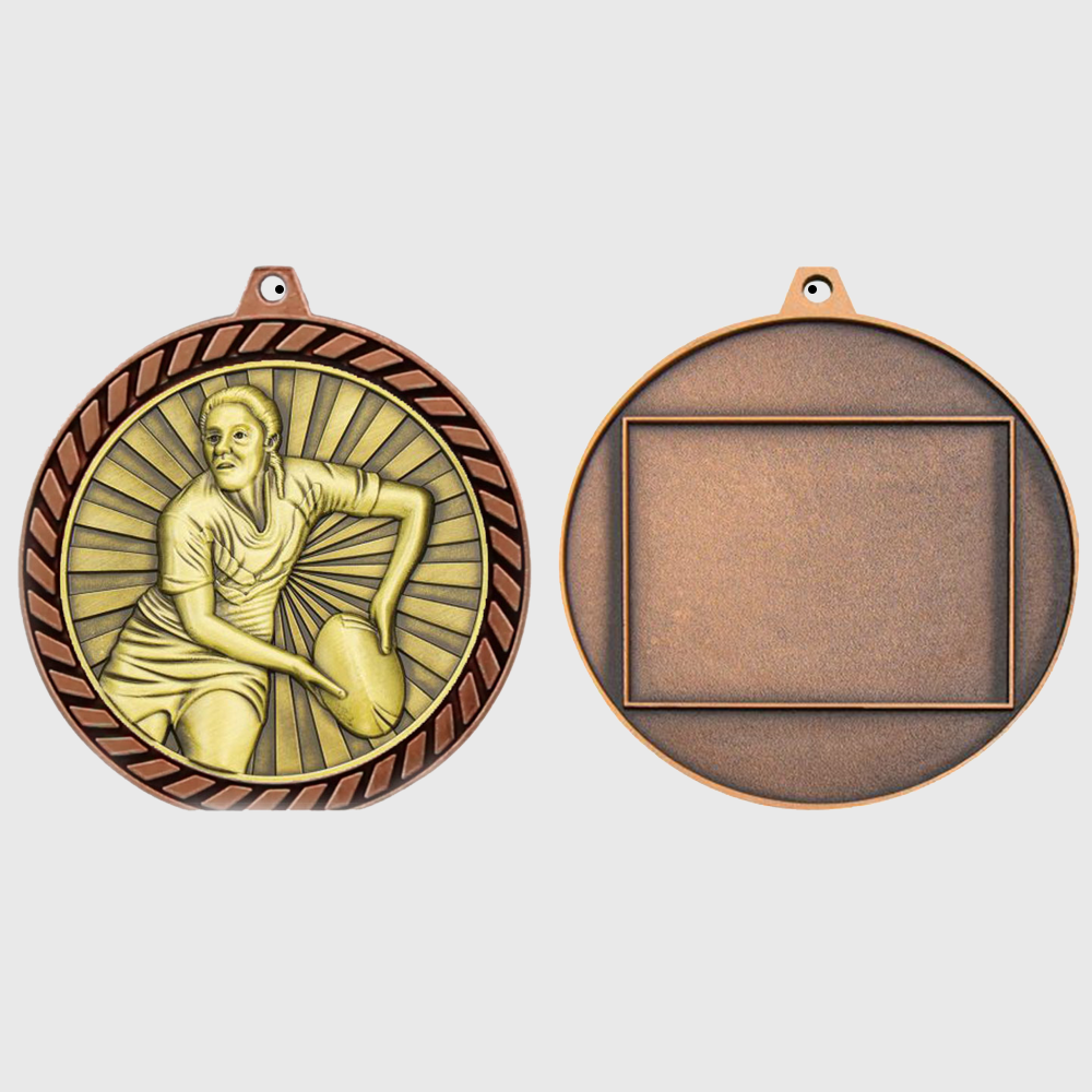 Venture Rugby Female Medal Bronze 60mm