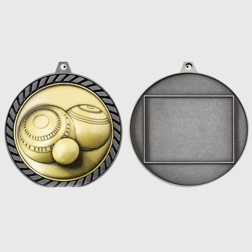 Venture Lawn Bowls Medal Silver 60mm