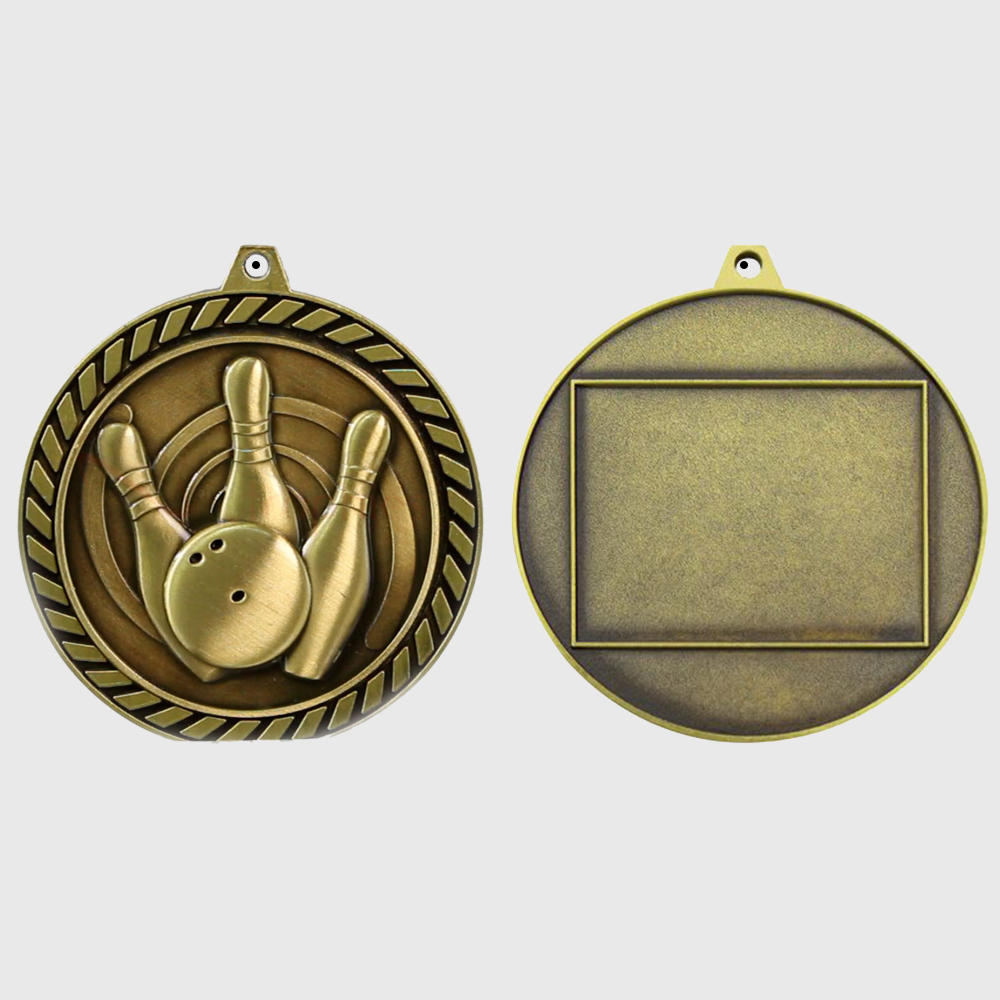Venture Tenpin Bowling Medal Gold 60mm