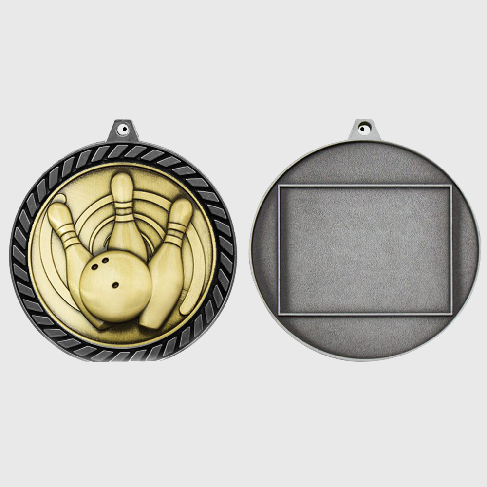 Venture Tenpin Bowling Medal Silver 60mm 