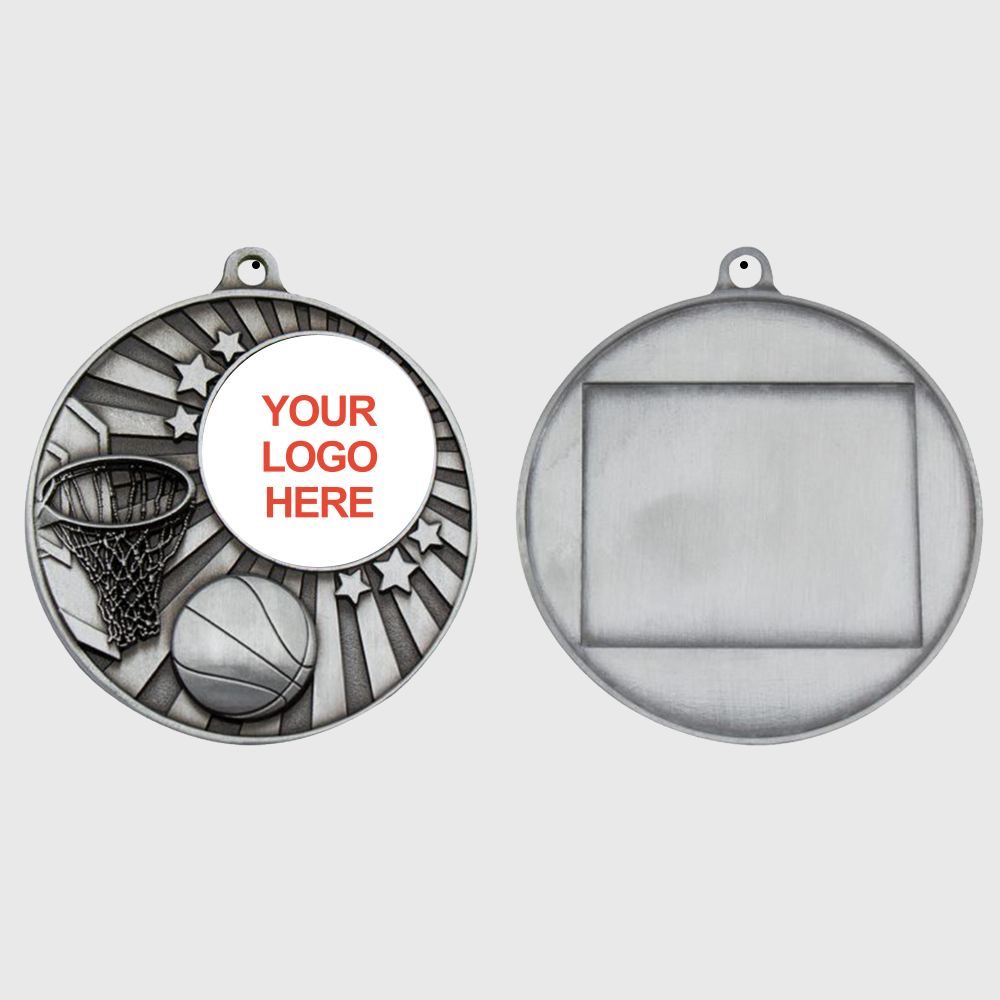 Impact Basketball Logo Medal Silver 50mm