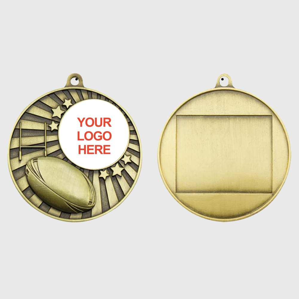 Impact Rugby Logo Medal Gold 50mm