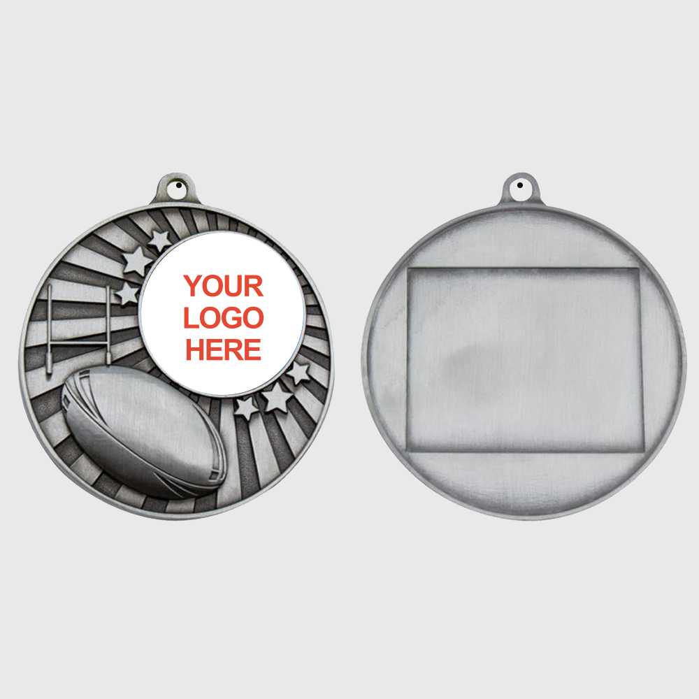 Impact Rugby Logo Medal Silver 50mm