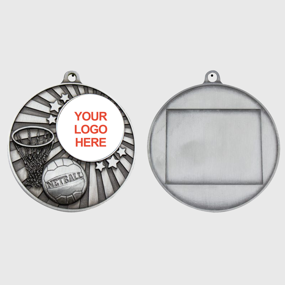 Impact Netball Logo Medal Silver 50mm