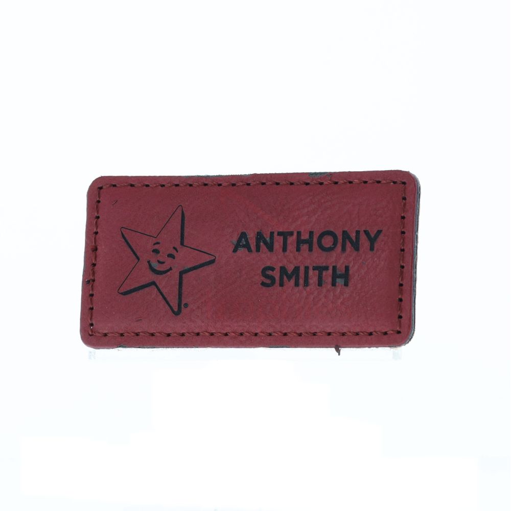 Rose Leatherette Name Badge