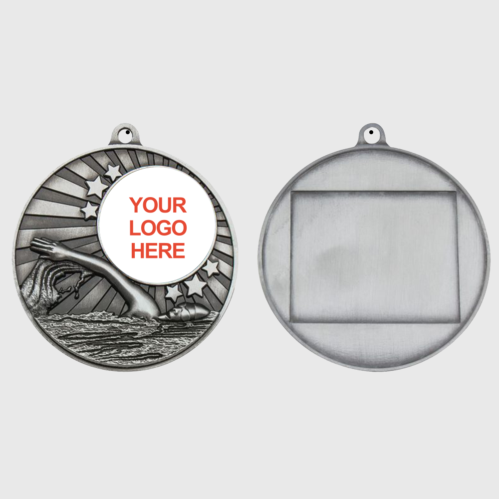 Impact Swimming Personalised Medal Silver 50mm