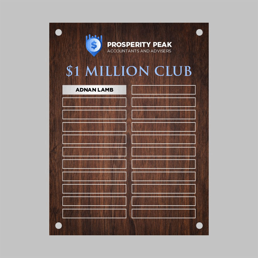 Evolution Printed Acrylic Honour Board 600x450mm