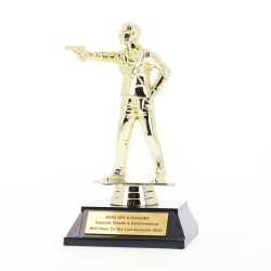 Pistol Shooting Figurine on Base 165mm
