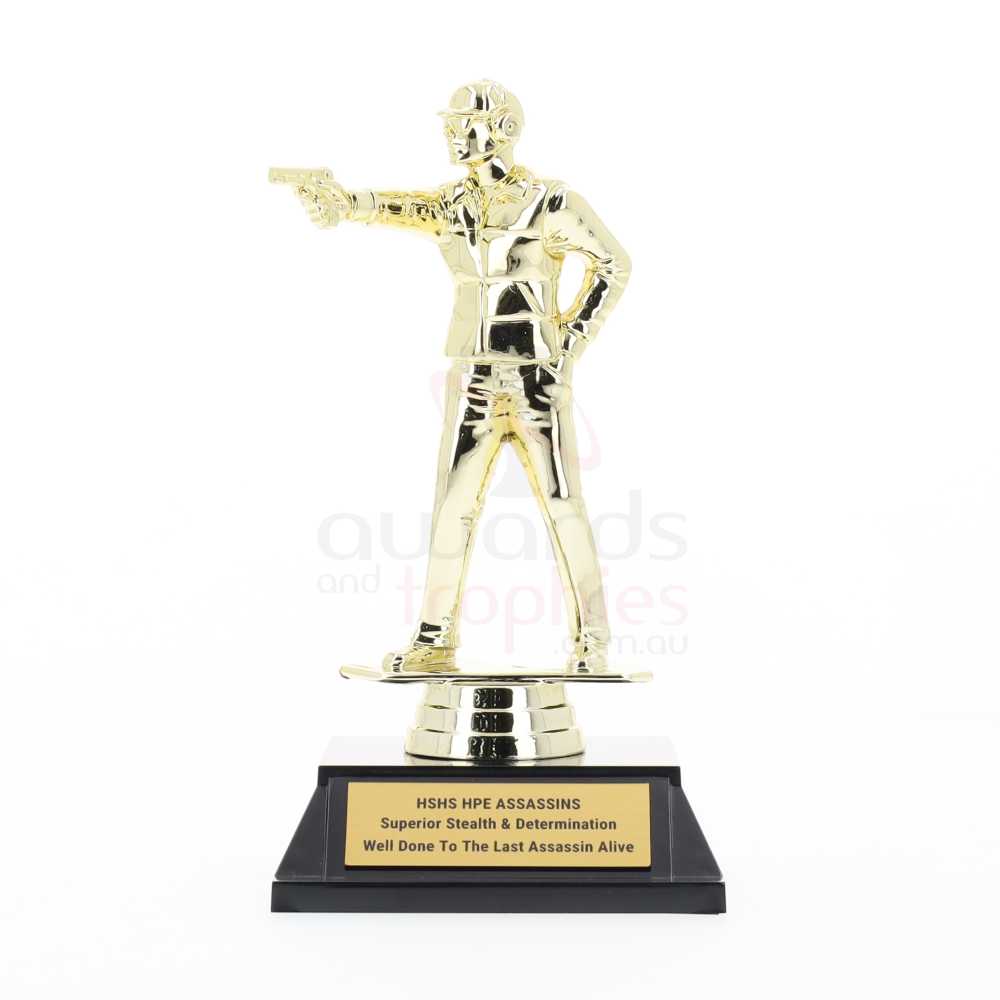 Pistol Shooting Figurine on Base 165mm