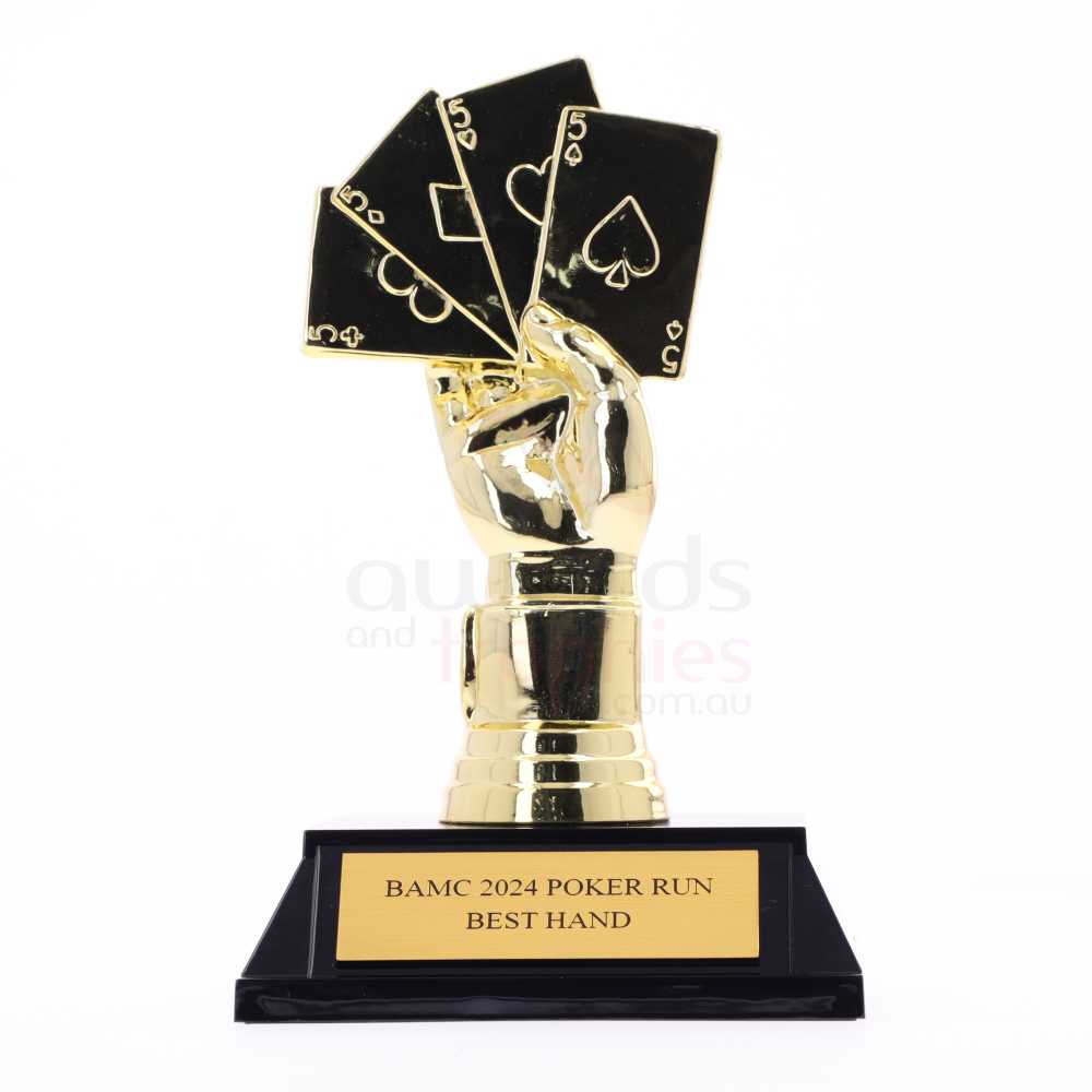 Poker Hand Figurine on Base 140mm