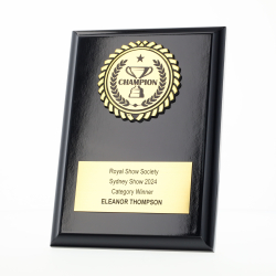 Black Plaque 150mm - Champion