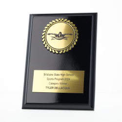 Black Plaque 150mm - Female Swimmer