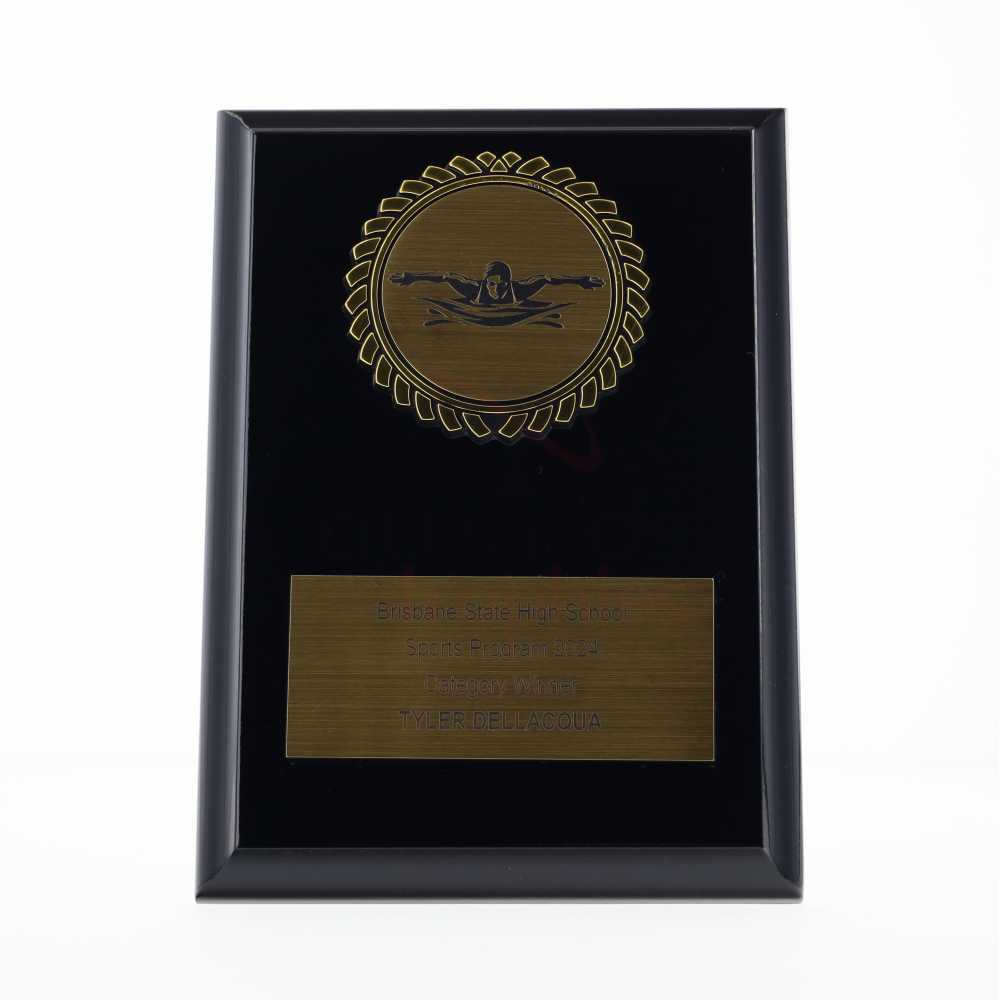 Black Plaque 150mm - Female Swimmer