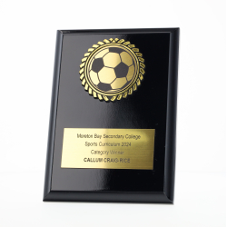 Black Plaque 150mm - Soccer