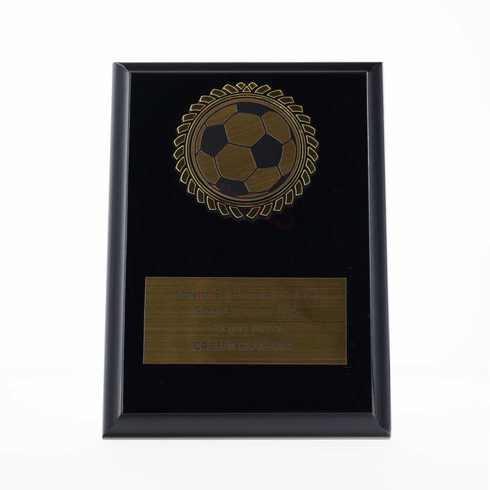 Black Plaque 150mm - Soccer