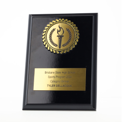 Black Plaque 150mm - Victory Torch