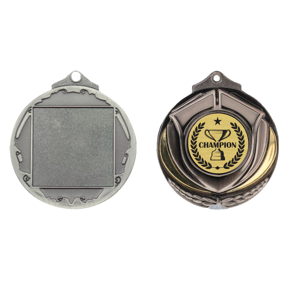 Two Tone Silver Medal 50mm - Champion