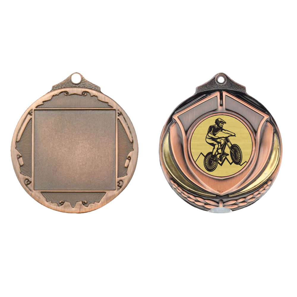 Two Tone Bronze Medal 50mm - Downhill Biking