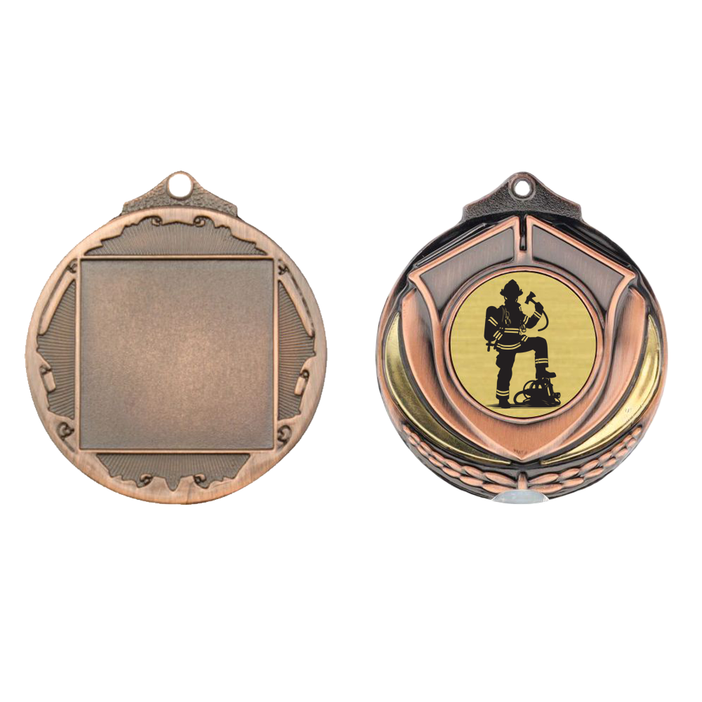 Two Tone Bronze Medal 50mm - Firefighter