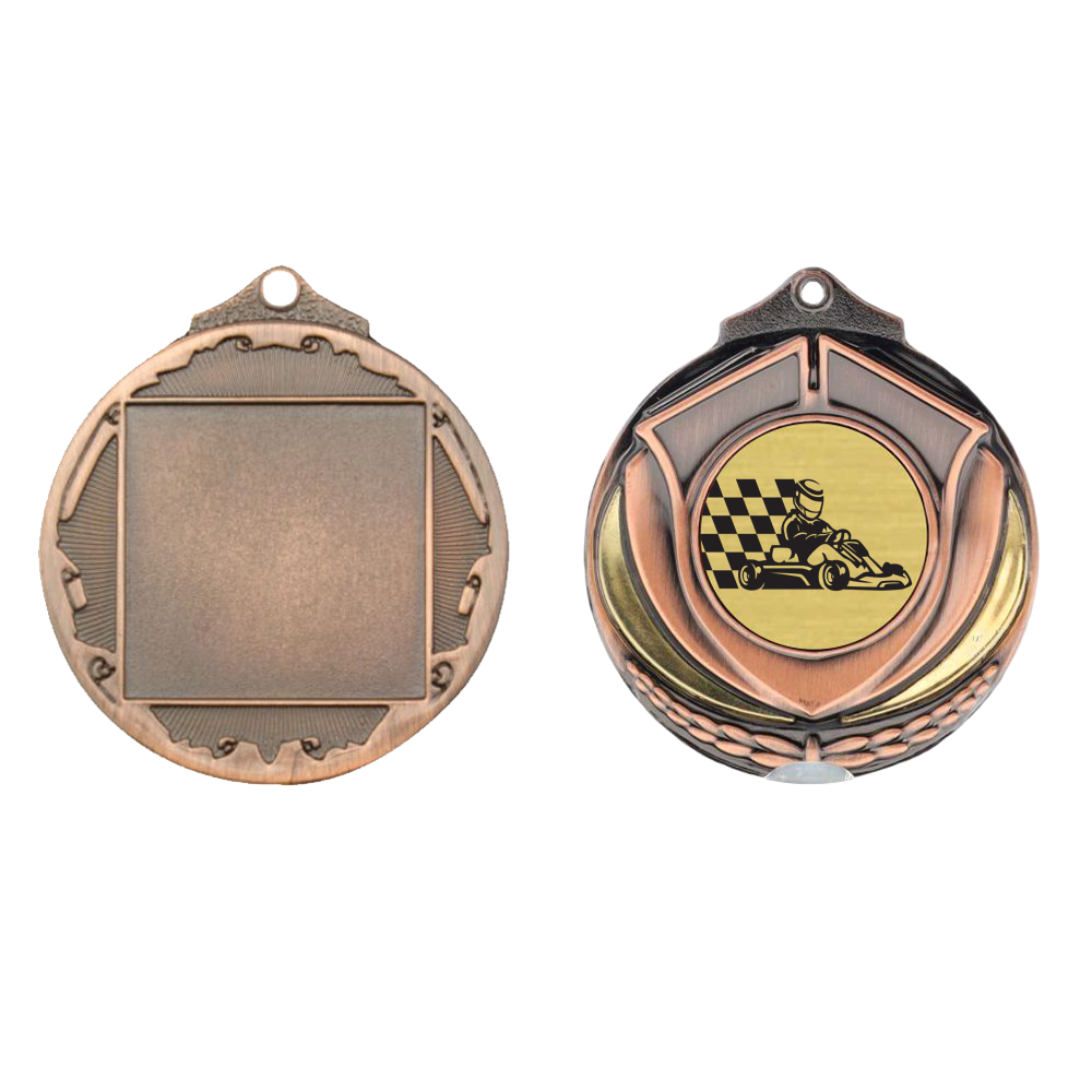 Two Tone Bronze Medal 50mm - Go Kart