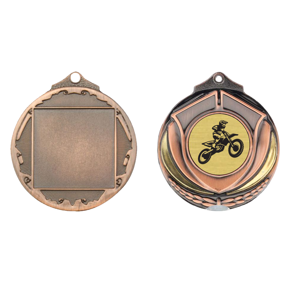 Two Tone Bronze Medal 50mm - Motocross