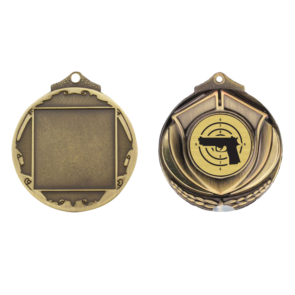 Two Tone Gold Medal 50mm - Pistol